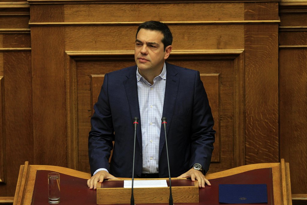 Prime Minister's question time in the Greek Parliament. Quelle: dpa