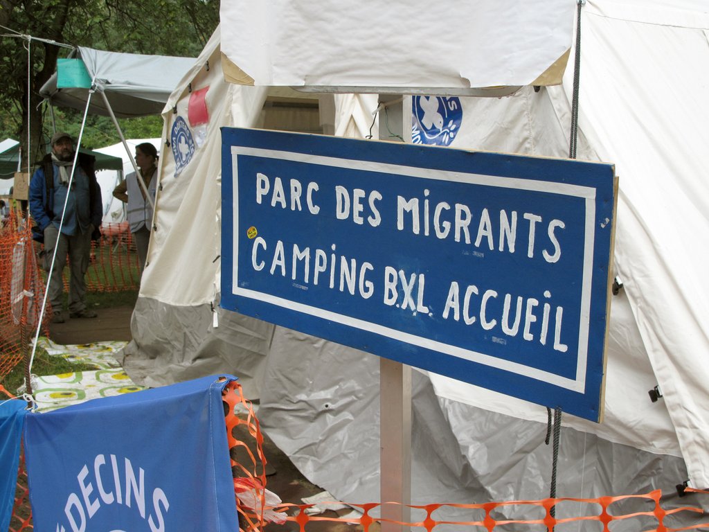 Flüchtlinge in Brüssel / DPA