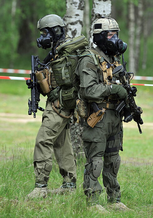 Soldiers from international specialized Chemical Units join a military exercise at a military range in Drawsko Pomorskie, Poland, 03 June 2015. Soldiers from the Slovenian Mobile Radiometric Laboratory and the Hungarian Mobile Biological Laboratory along 