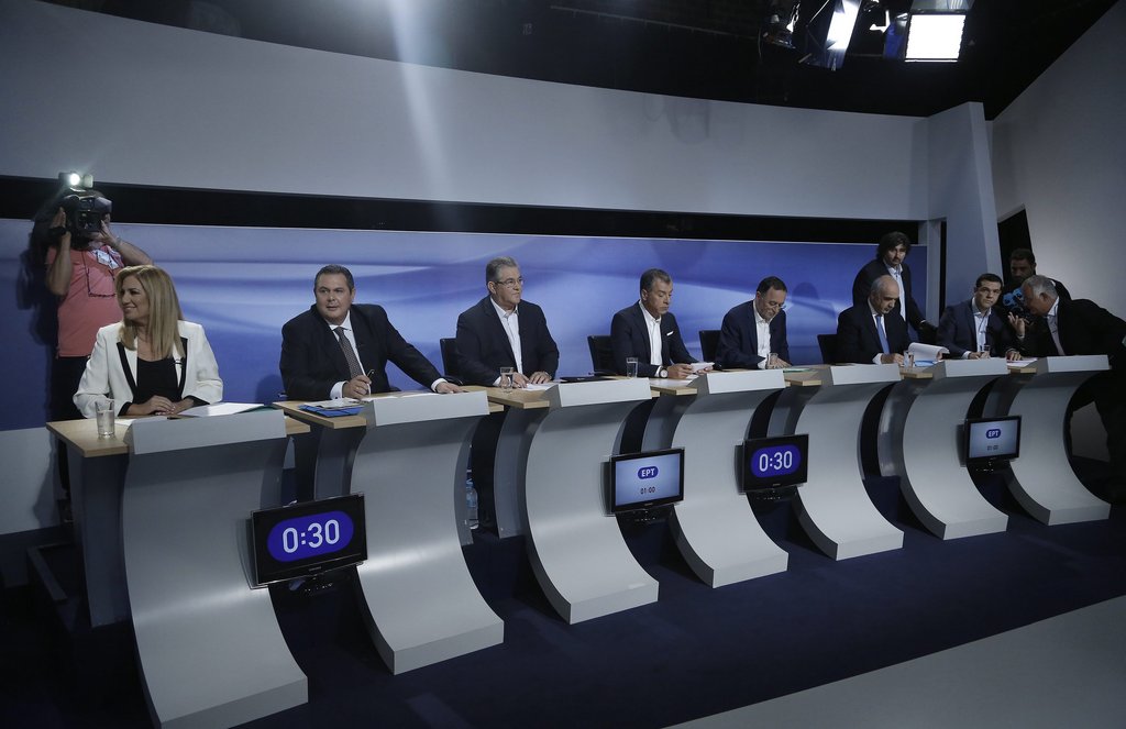 Debate of six political leaders at the studios of Greek state TV/dpa